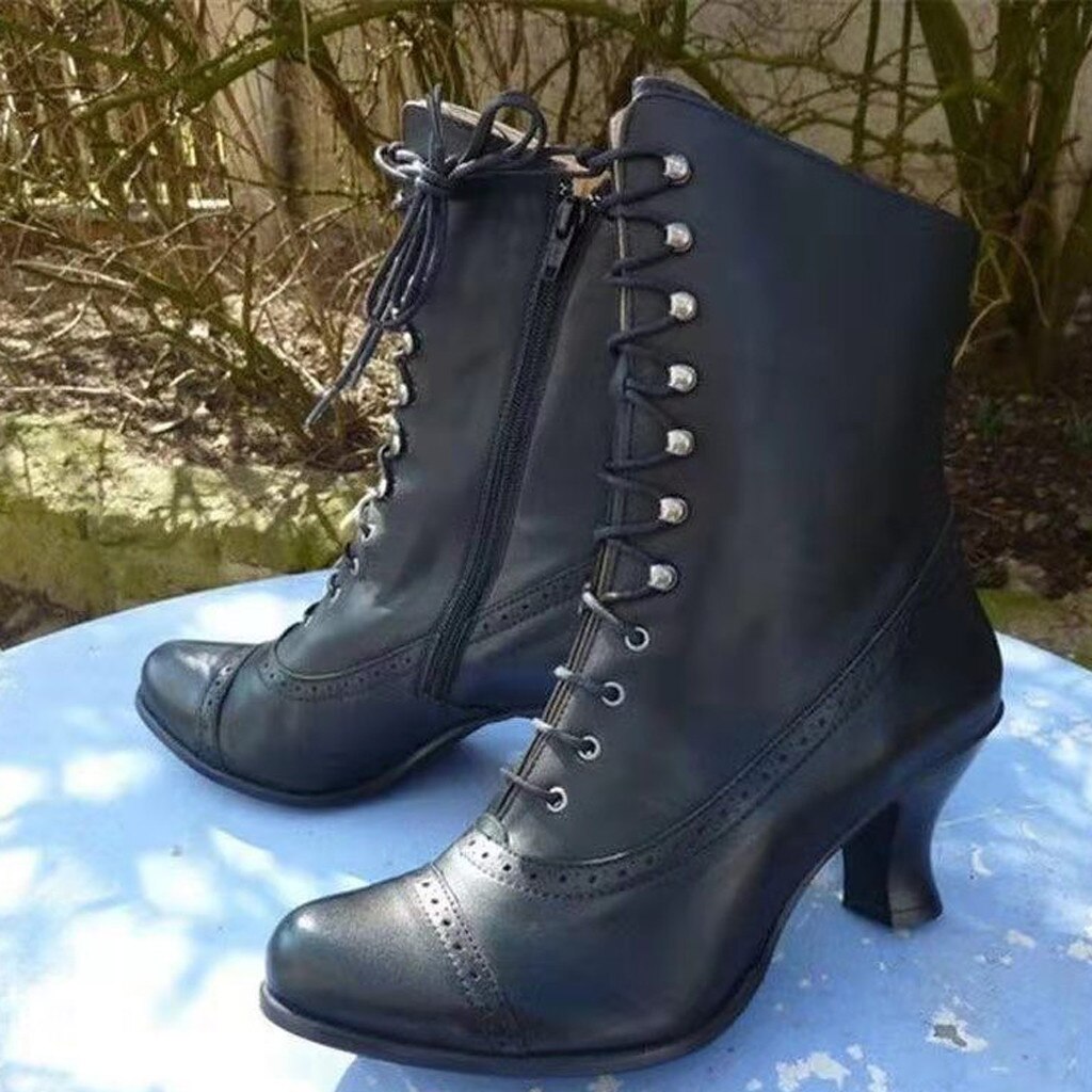 Women's Winter High Heel Boots Thick Heel Fashion Booties