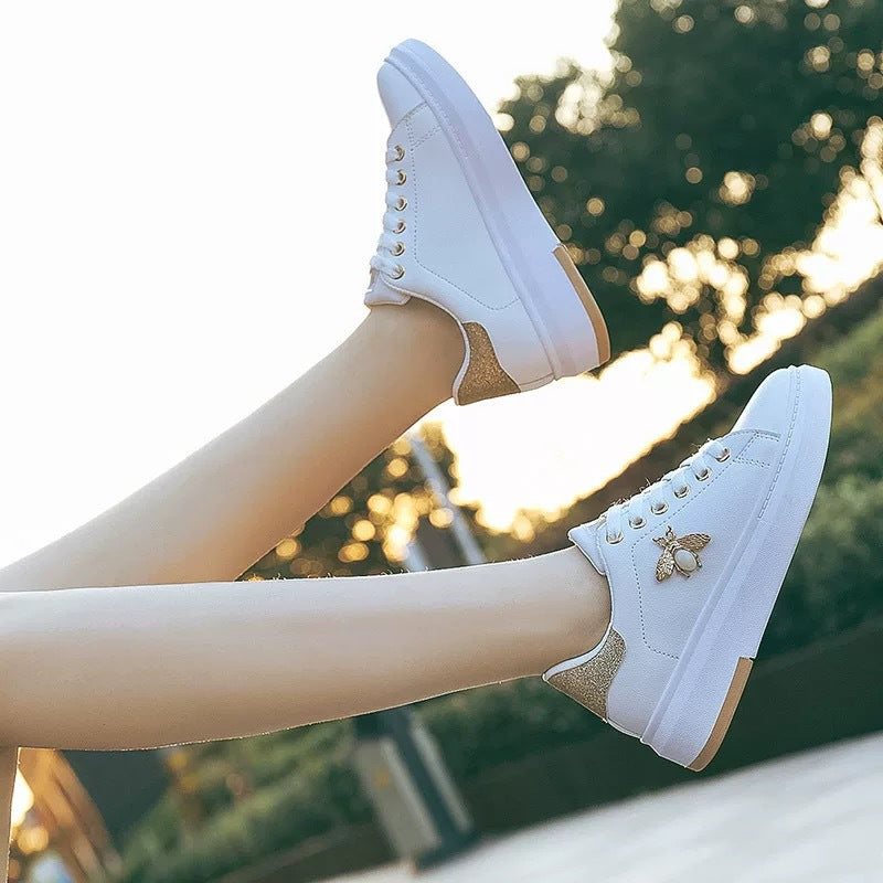 Womens Minimalist Versatile Platform Sneakers Casual Walking Shoes